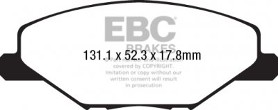 DPX2211 EBC Brakes Ultimax2 Тормозные колодки SKODA Fabia (NJ) выпуска 2015-2023 года