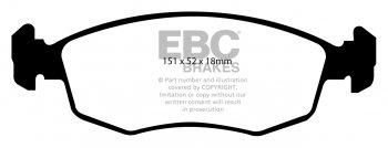 DP21337 EBC Brakes Greenstuff тормозные колодки передние FIAT Doblo, Punto для машин выпуска 1999-2002 года