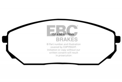 DP1557 EBC Brakes Ultimax2 Тормозные колодки перед  KIA Sorento выпуска 2002-2010 года