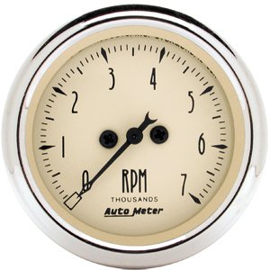 2" тахометр, 7,000 RPM, ELEC ANTIQUE BEIGE AUTO METER #1897 Tachometer Electronic Tachometer
