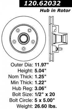 Передний тормозной диск - с перфорацией и насечками CADILLAC PDS.62032 