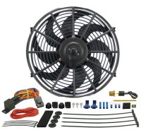 18314 DERALE Вентилятор Dyno-Cool изогнутые лопасти with Thermostat Kit 14"
