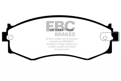 DP792 EBC Brakes Ultimax2 Тормозные колодки перед  HYUNDAI Sonata; NISSAN 200SX, Pintara, Prairie, Primera, Pulsar, Silvia, Skyline выпуска 1988-2006 года