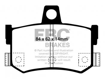 DP2662/2 EBC Brakes Greenstuff тормозные колодки зад ARIEL Atom; GTM Libra; MG F, F Trophy, TF; PHANTOM Vortex GTR; ROVER 800 выпуска 1991-2011 года