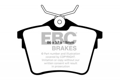 DP1551  EBC Brakes Ultimax2 Тормозные колодки зад. CITROEN C5 выпуска 2009 — 2018 года