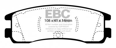 DP31122C EBC Brakes Redstuff Тормозные колодки зад. PONTIAC Grand Prix Ширина 108мм, Высота 41мм, Толщина 14мм