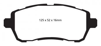 DP42002R EBC Brakes Yellowstuff Тормозные колодки перед FORD Fiesta Ширина 125мм, Высота 52мм, Толщина 16мм