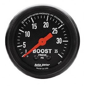 2" BOOST (давление наддува), 0-35 PSI, MECH Z-SERIES AUTO METER #2616 2616 Z-Series Mechanical Boost Gauge