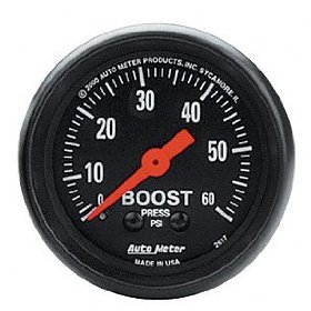 2" BOOST (давление наддува), 0-60 PSI, MECH Z-SERIES AUTO METER #2617 2617 Z-Series Mechanical Boost Gauge