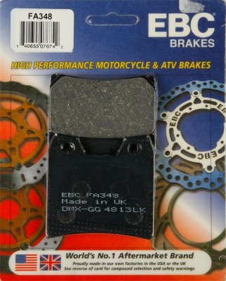 FA348 EBC BRAKES Organic тормозные колодки  YAMAHA FZ, XJ 2001-2012 года выпуска