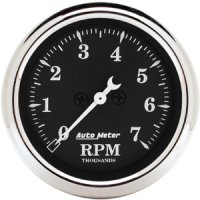 2" тахометр, 7,000 RPM, IN- DASH, OLD TYME BLACK AUTO METER #1797