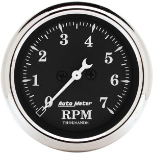 2" тахометр, 7,000 RPM, IN- DASH, OLD TYME BLACK AUTO METER #1797 Tachometer