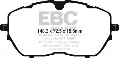 DPX2265 EBC Brakes Ultimax2 Тормозные колодки перед PEUGEOT 308, 308 SW выпуска 2015-2023 года