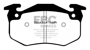 DP3983C EBC Brakes Redstuff Тормозные колодки зад. RENAULT Safrane Ширина 105мм, Высота 55мм, Толщина 11мм