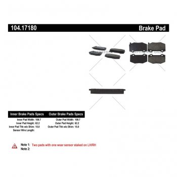 104.17180 Тормозные колодки Posi-Quiet Metallic CADILLAC, CHEVROLET зад. 