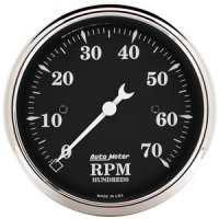 3-1/8" тахометр, 7,000 RPM, 4,6,8 CYL OLD TYME BLACK AUTO METER #1798