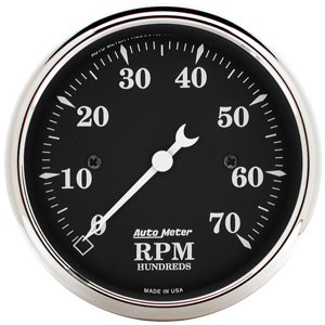 3-1/8" тахометр, 7,000 RPM, 4,6,8 CYL OLD TYME BLACK AUTO METER #1798 Tachometer
