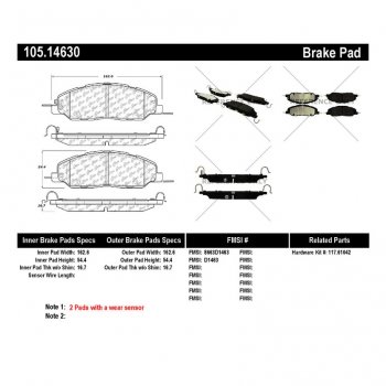105.14630 Тормозные колодки Posi-Quiet Ceramic FORD 