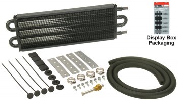 13102 DERALE Радиатор серии 7000 выход/вход с боку 42.2см для трансмиссии 