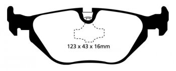 DP31079C EBC Brakes Redstuff Тормозные колодки зад. BMW 3 Series (E36), 3 X (4WD) (E46); WIESMANN MF 25, MF 28 Ширина 123мм, Высота 43мм, Толщина 16мм