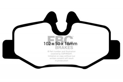 DP1554  EBC Brakes Ultimax2 Тормозные колодки зад. MERCEDES-BENZ Viano выпуска 2006 — 2014 года