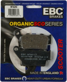 SFA213 EBC BRAKES Organic тормозные колодки APRILIA, BETA, BMW, BORILE, CCM, DUCATI, H.P. POWER, HONDA, HUSQVARNA, KTM, YAMAHA 1993-2012 года выпуска