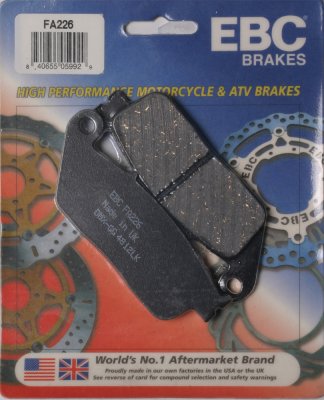 FA226 EBC BRAKES Organic тормозные колодки  HONDA CB, CBF, CBR; TRIUMPH Street, Tiger 1995-2012 года выпуска