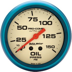 2-5/8" Давление масла, 0-150 PSI, WATER RESIST AUTO METER #4523 Oil Pressure