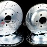 Lexus RX 330 350 400H [04-07] Комплект тормозных вентилируемых дисков со сквозной перфорацией и насечками (передние+заднии)