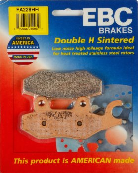 FA228HH EBC BRAKES Double-H™ тормозные колодки AEON, ASPES, BENELLI, C F MOTO, DAELIM, GENERIC, HARTFORD/HRD, HONDA, HOREX, HYOSUNG, KAWASAKI, KEEWAY, KYMCO, MALAGUTI, MZ/MUZ, PEUGEOT, QUADZILLA, ROYAL ENFIELD, SINNIS, SUZUKI, VIALLI, W K BIKES, YAMAHA 1995-2012 года выпуска