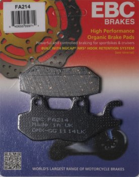 FA214 EBC BRAKES Organic тормозные колодки  TRIUMPH Sprint, Tiger, Trident, Trophy 1992-1998 года выпуска