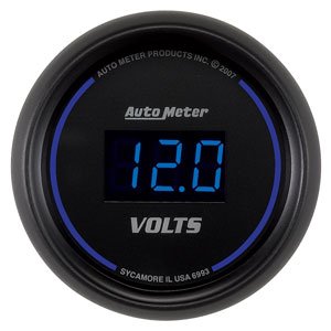 2-1/16" Вольтметр, 8-18V DIGITAL, BLACK AUTO METER #6993 Voltmeter