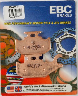 FA428R EBC BRAKES Organic тормозные колодки  YAMAHA YF, YXR 2004-2009 года выпуска