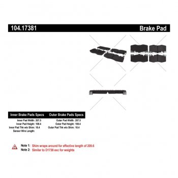 104.17381 Тормозные колодки Posi-Quiet Metallic BMW перед 