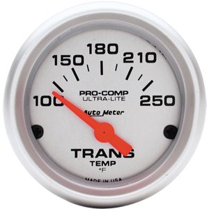 2" температура трансмиссии, 100-250`F SSE, ULTRA-LITE AUTO METER #4357 Trans Temperature